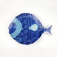 11.5 inch Food Grade Fish Shape Plastic Melamine Dinner Plate