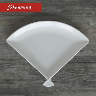 Shuming factory cheap price fan-shaped dinnerware plastic melamine dish