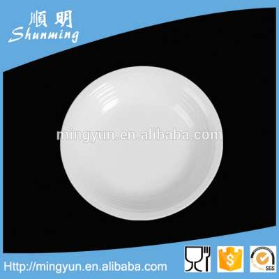 Custom logo printing plastic deep white round melamine plate