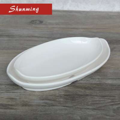 Best selling Heat-resistant boat shape cheap White melamine sauce plate dish