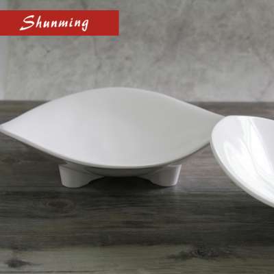 factory melamine white irregular dish for serving