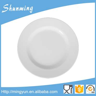 Dishwasher safe food grade porcelain melamine dinner plate in pure white color