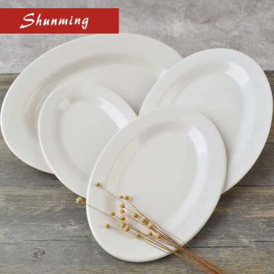 Hot sale 100 melamine White plastic melamine oval cutlery dinner plate